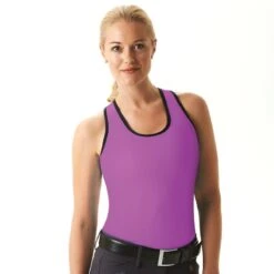 Cheata Women's Trotter Tank W/ Built In Sports Bra - Purple/Black