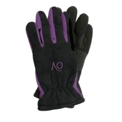 Ovation Polar Suede Fleece Glove - Black/Purple -Equestrian Riding Clothing 345672 800 800