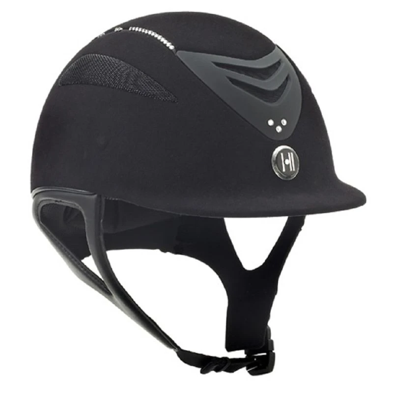 One K Defender Suede W/Swarovski Helmet - Black W/Clear Stones 1 One K Defender Suede W/Swarovski Helmet - Black W/Clear Stones