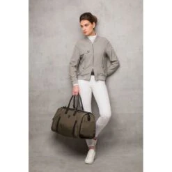 Alessandro Albanese Women's Luxury Silk Blouson Jacket - Taupe