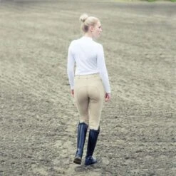 Horze Women's Active Full Seat Breeches - Tan -Equestrian Riding Clothing 374416 800 800