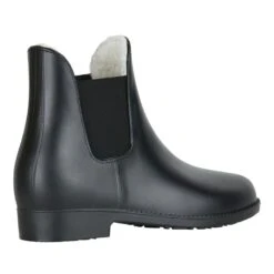 Horze Bonn Rubber Paddock Boots W/Faux Fur Lining - Black -Equestrian Riding Clothing 381389 800 800
