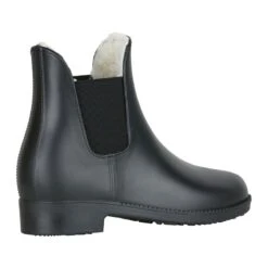 Horze Kids' Bonn Rubber Paddock Boots W/Faux Fur Lining - Black -Equestrian Riding Clothing 384829 800 800