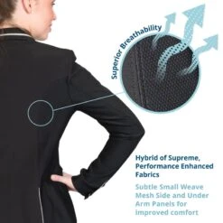 Ovation Women's Elegance Hybrid Euro Show Coat - Black -Equestrian Riding Clothing 393851 800 800