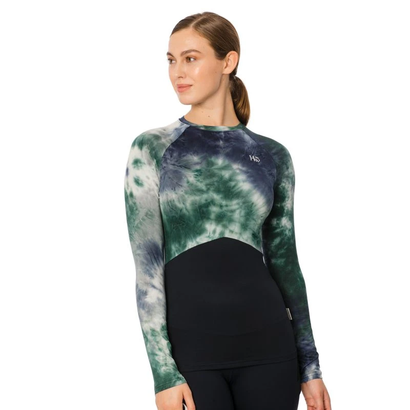 Horseware Women's Jade Crewneck Tech Baselayer - Green/Navy Tie Dye 1 Horseware Women's Jade Crewneck Tech Baselayer - Green/Navy Tie Dye