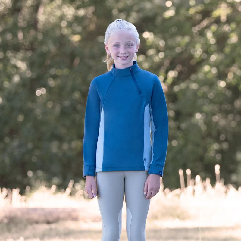 Irideon Kids' Himalayer Half Zip - Mineral Blue/Stellar Blue 1 Irideon Kids' Himalayer Half Zip - Mineral Blue/Stellar Blue