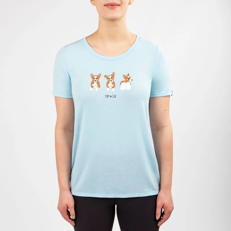 Irideon Women's Puppy Club Swing Tee - Energy Blue 1 Irideon Women's Puppy Club Swing Tee - Energy Blue