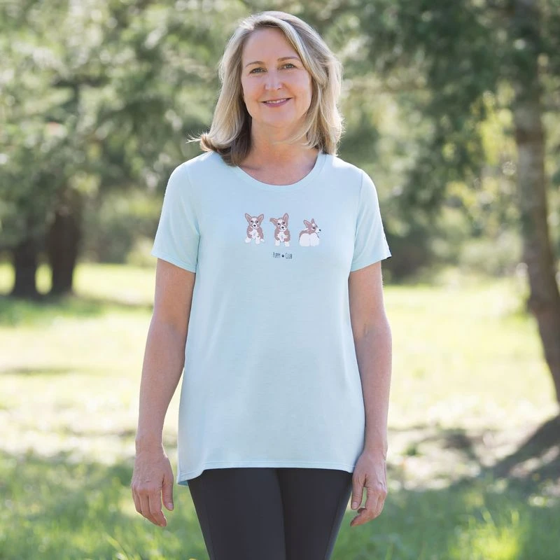 Irideon Women's Puppy Club Swing Tee - Energy Blue 2 Irideon Women's Puppy Club Swing Tee - Energy Blue - Image 2