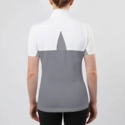 Irideon Women's Ciara Short Sleeve IceFil Show Shirt - White/Dove Grey -Equestrian Riding Clothing 398542 800 800