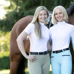 Irideon Women's Ciara Short Sleeve IceFil Show Shirt - White/Radiant Peach 5 Irideon Women's Ciara Short Sleeve IceFil Show Shirt - White/Radiant Peach -Equestrian Riding Clothing 399292 800 800