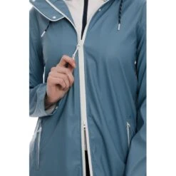 Horseware Women's Linny Long Rain Jacket - Blue Heaven -Equestrian Riding Clothing 402131 800 800