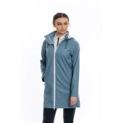 Horseware Women's Linny Long Rain Jacket - Blue Heaven -Equestrian Riding Clothing 402132 800 800
