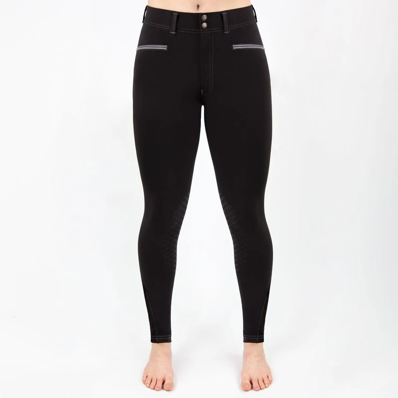 Irideon Kids' Camber Knee Patch Breeches - Black 1 Irideon Kids' Camber Knee Patch Breeches - Black