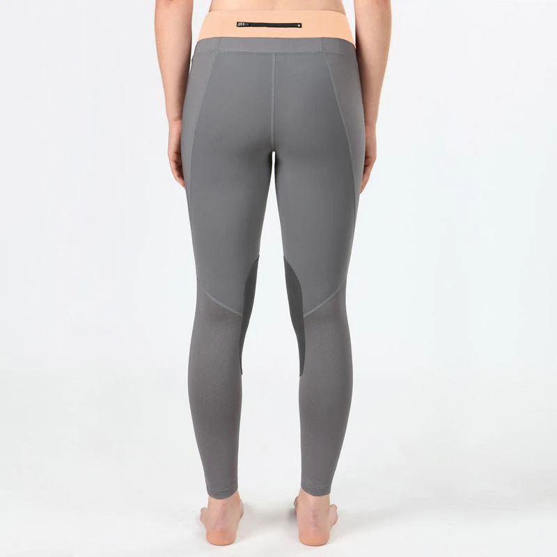 Irideon Women's Synergy Knee Patch Tights - Dove Grey/Radiant Peach 2 Irideon Women's Synergy Knee Patch Tights - Dove Grey/Radiant Peach - Image 2