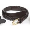 Shires Aubrion Plaited 35mm Leather Belt - Brown