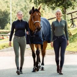 Horze Women's Carolina Training Shirt - Navy Dark Blue -Equestrian Riding Clothing 415739 800 800