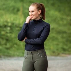 Horze Women's Carolina Training Shirt - Navy Dark Blue -Equestrian Riding Clothing 415740 800 800