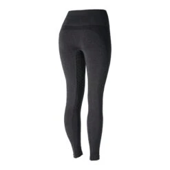 Horze Women's Naomi Seamless Silicone Full Seat Tights - Dark Grey/ Black -Equestrian Riding Clothing 416028 800 800