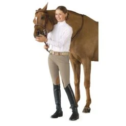 Ovation Kids' Euroseat Side Zip Breech - Classic Show Tan