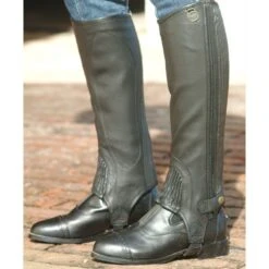 Ovation Top Grain Half Chaps - Black