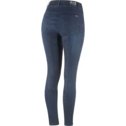 Horze Women's Elle Denim Breeches Silicon Full Seat - Dark Blue -Equestrian Riding Clothing 450370 800 800