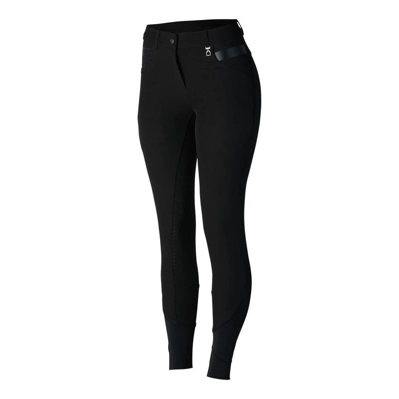 Horze Women's Sadie Silicone Full Seat Breeches - Black 6 Horze Women's Sadie Silicone Full Seat Breeches - Black - Image 6