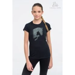 Cavalliera Kids' Jumping Star Short Sleeve Tee Shirt - Black