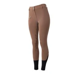 Horze Women's High Waist Bit Print Silicone Full Seat Breeches - Brown -Equestrian Riding Clothing 475968 800 800