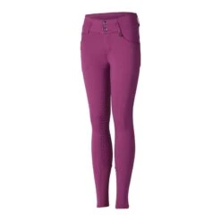 Horze Kids' Tara High Waist Full Seat Breeches - Arty Purple -Equestrian Riding Clothing 476419 800 800