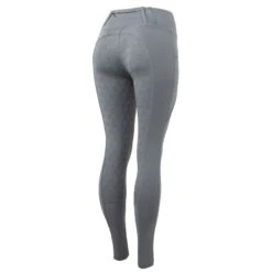 Horze Women's Enora Winter Full Seat Tights W/Shiny Zippers - Grey -Equestrian Riding Clothing 476670 800 800