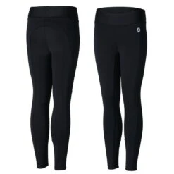 Horze Kids' Active Winter Silicone Knee Patch Tights - Dark Navy