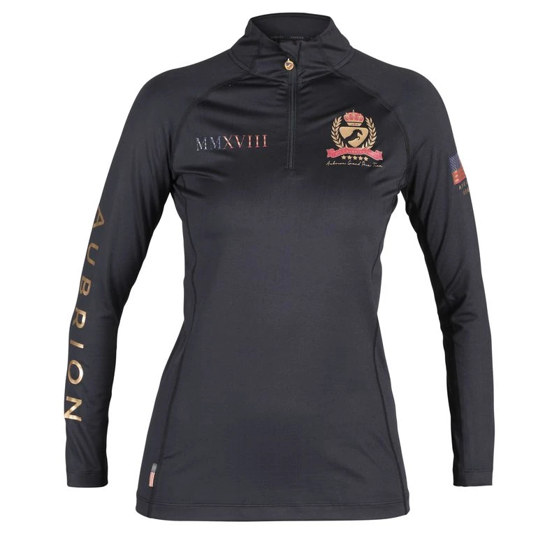 Shires Aubrion Women's Team Long Sleeve Base Layer - Black 1 Shires Aubrion Women's Team Long Sleeve Base Layer - Black