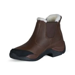 Horze Women's Copenhagen Waterproof Winter Paddock Boots - Dark Brown -Equestrian Riding Clothing 505727 800 800