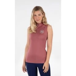 Shires Aubrion Women's Westbourne Sleeveless 1/4 Zip Shirt - Dusky Pink