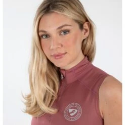 Shires Aubrion Women's Westbourne Sleeveless 1/4 Zip Shirt - Dusky Pink -Equestrian Riding Clothing 512350 800 800
