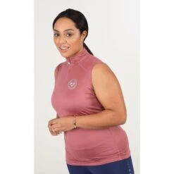 Shires Aubrion Women's Westbourne Sleeveless 1/4 Zip Shirt - Dusky Pink -Equestrian Riding Clothing 512352 800 800