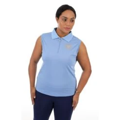 Shires Aubrion Women's Harrow Sleeveless Polo Shirt - Sky Blue 11 Shires Aubrion Women's Harrow Sleeveless Polo Shirt - Sky Blue -Equestrian Riding Clothing 513734 800 800