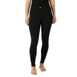 Horze Women's Anna Summer Full Seat Breeches W/Phone Pocket - Black -Equestrian Riding Clothing 530374 800 800