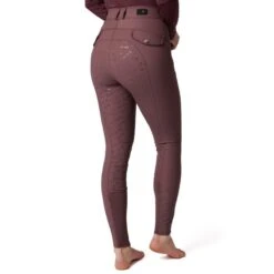 Horze Women's Andrea Slimming Full Seat Breeches - Red Mahogany Burgundy -Equestrian Riding Clothing 530818 800 800