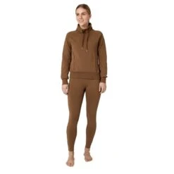Horze Women's Remy Organic Cotton Full Seat Tights - Bison Dark Brown -Equestrian Riding Clothing 530921 800 800