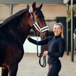 Horze Women's Mia Long Sleeved Training Shirt - Dark Navy 10 Horze Women's Mia Long Sleeved Training Shirt - Dark Navy -Equestrian Riding Clothing 532519 800 800