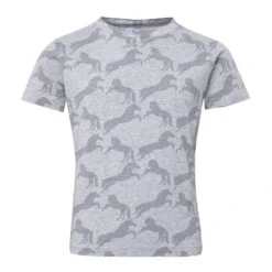 Horze Kids' Micky Organic Cotton Tee Shirt - Ash Gray