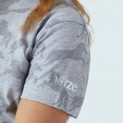 Horze Kids' Micky Organic Cotton Tee Shirt - Ash Gray -Equestrian Riding Clothing 532650 800 800