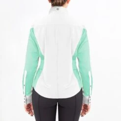 Irideon Kids' Athena Long Sleeve Show Shirt - Bright White/Island Green -Equestrian Riding Clothing 540034 800 800