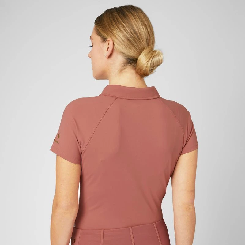 Horze Women's Ciandra V-Neck Technical Training Shirt - Light Mahogany 4 Horze Women's Ciandra V-Neck Technical Training Shirt - Light Mahogany - Image 4