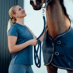 Horze Women's Nina Technical T-Shirt W/Horse Prints - Reflecting Pond -Equestrian Riding Clothing 543263 800 800