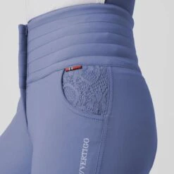 B Vertigo Women's Natalia Full Seat Breeches W/Lace Detail - Infinity Blue -Equestrian Riding Clothing 544004 800 800