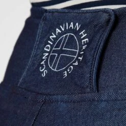 Horze Women's Katia Denim Look Full Seat Tights - Dark Blue -Equestrian Riding Clothing 547888 800 800