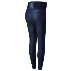 Horze Women's Katia Maternity Denim Look Full Seat Tights - Dark Blue -Equestrian Riding Clothing 548368 800 800