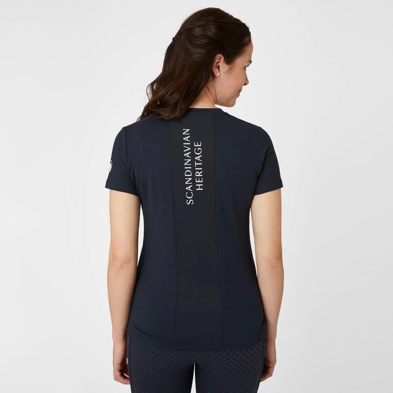 Horze Women's Lily Technical T-Shirt - Dark Navy 3 Horze Women's Lily Technical T-Shirt - Dark Navy - Image 3